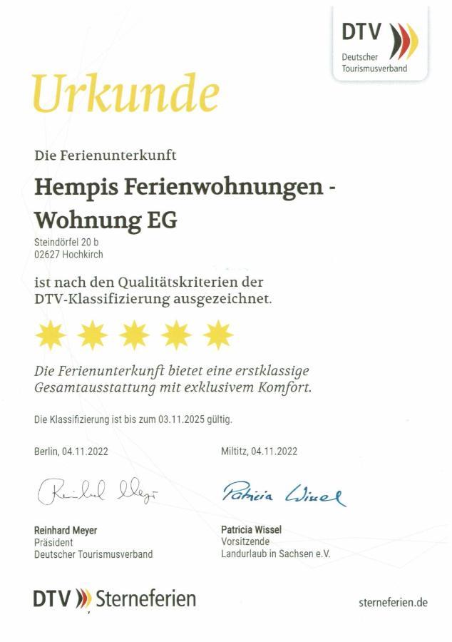 Hempis Ferienwohnungen Hochkirch Kültér fotó